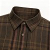 Custom Brown Windowpane Check Shirt - Lightweight Breathable Short-Sleeve Button-Down Commuter Shirt