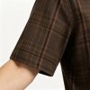 Custom Brown Windowpane Check Shirt - Lightweight Breathable Short-Sleeve Button-Down Commuter Shirt