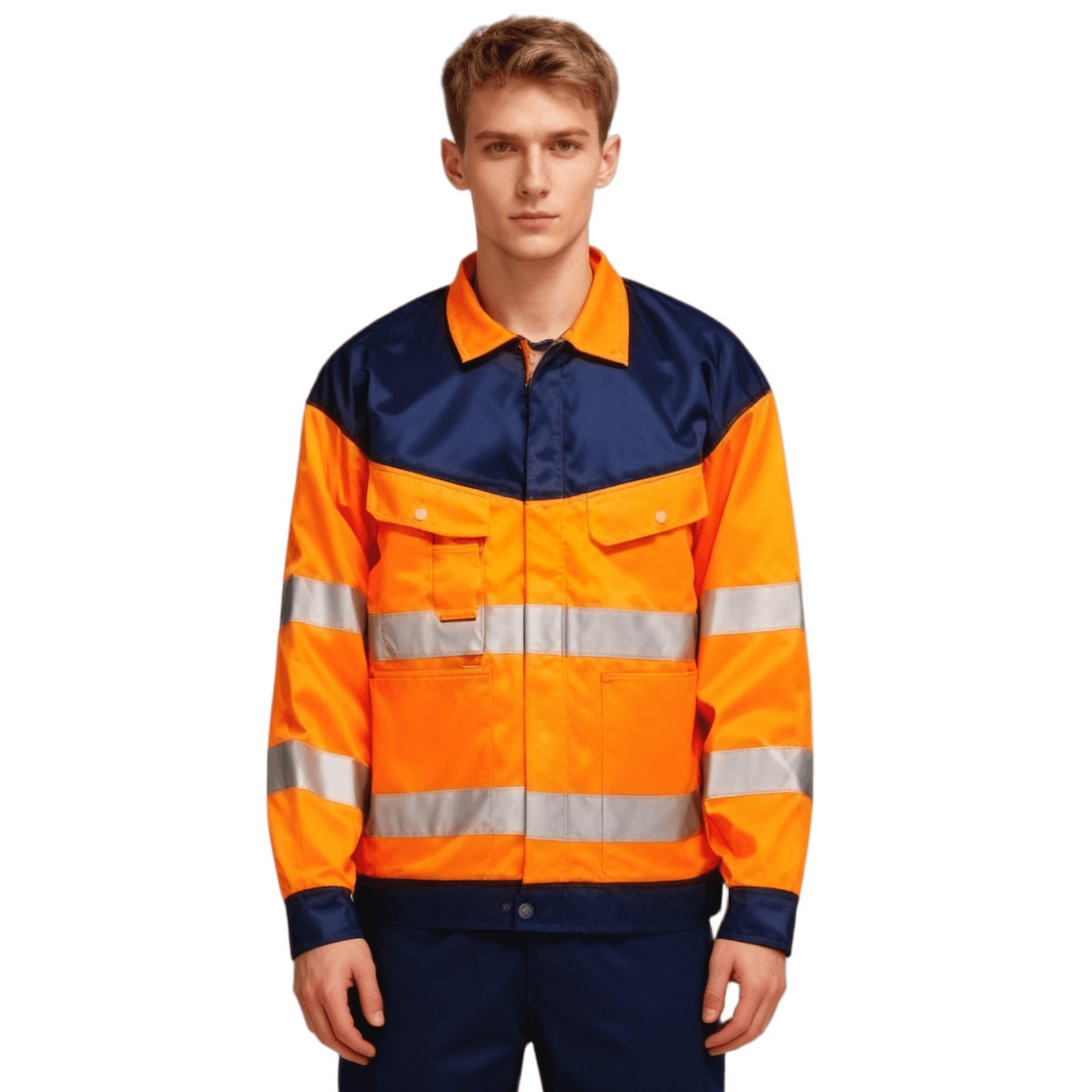 HLL083 Custom High Vis Reflective Jacket, Lapel, Road Construction, Wholesale