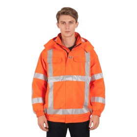 Custom FR Hooded Jacket, Class 3 Waterproof for Industrial Use, OEM