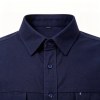Custom Navy Work Shirt - Long Sleeve Breathable Button-Down Commuter Shirt
