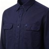 Custom Navy Work Shirt - Long Sleeve Breathable Button-Down Commuter Shirt