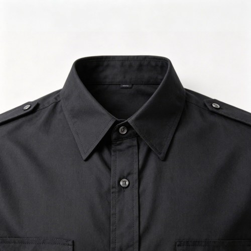 Custom Black Work Shirt - Short Sleeve Breathable Button-Down Commuter Shirt