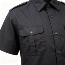 Custom Black Work Shirt - Short Sleeve Breathable Button-Down Commuter Shirt