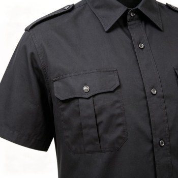 Custom Black Work Shirt - Short Sleeve Breathable Button-Down Commuter Shirt