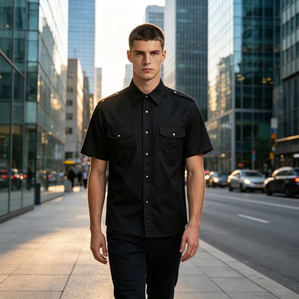 Close up of check shirt fabric and stitching