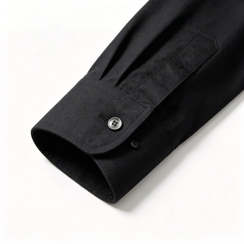 Custom Black Work Shirt - Long Sleeve Breathable Button-Down Commuter Shirt