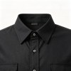 Custom Black Work Shirt - Long Sleeve Breathable Button-Down Commuter Shirt