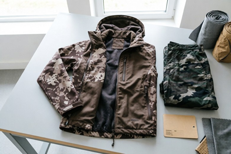 Sampling and bulk production timeline for hunting and fishing apparel