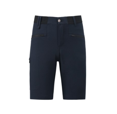 Custom Black Casual Shorts With Button-Up Design and Zippered Pockets.