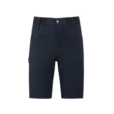Custom Black Casual Shorts With Button-Up Design and Zippered Pockets.