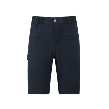 Custom Black Casual Shorts With Button-Up Design and Zippered Pockets.