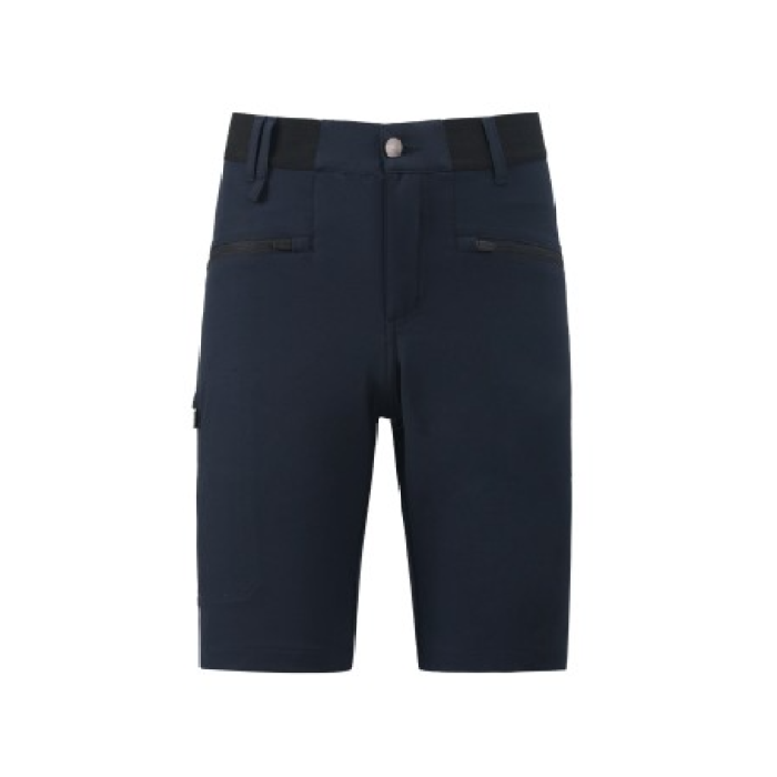 Custom Black Casual Shorts With Button-Up Design and Zippered Pockets.