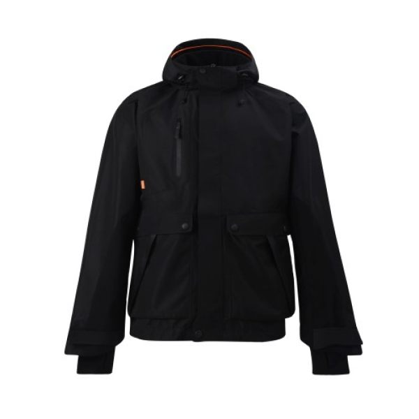 Leichte, wasserdichte Jacke nach Maß – atmungsaktiv und komfortabel mit Kapuze, Farbe Schwarz