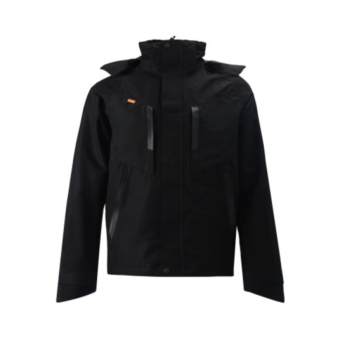 Custom Stretch Softshell Jacket With Adjustable Cuffs, Hook-and-Loop Closures, and a Hood