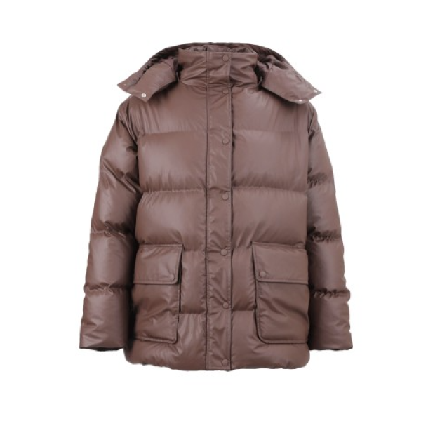 Maßgeschneiderter, isolierter Parka, mit Fleece gefüttert, abnehmbare Mütze, elastische Bündchen