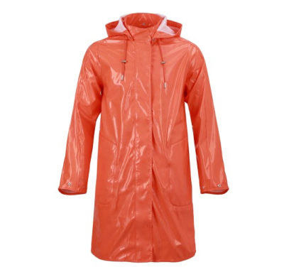 Custom Orange Raincoat, Level 3 Waterproof, Detachable Hat