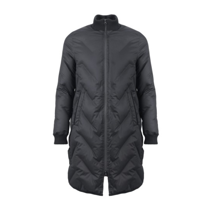 Custom Black Insulated Parka, Warm and Comfortable, Elastic Cuffs, Two-Way Zipper