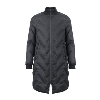 Custom Black Insulated Parka, Warm and Comfortable, Elastic Cuffs, Two-Way Zipper