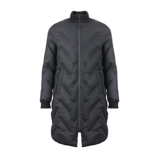 Custom Black Insulated Parka, Warm and Comfortable, Elastic Cuffs, Two-Way Zipper