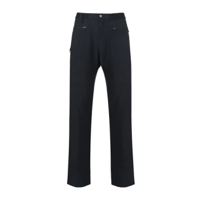 Custom Black Stretch Casual Pants With Zippered Pockets, Breathable and Comfortable