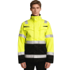 Custom Flame Retardant Winter Jacket, Yellow Coats with Black Bottom