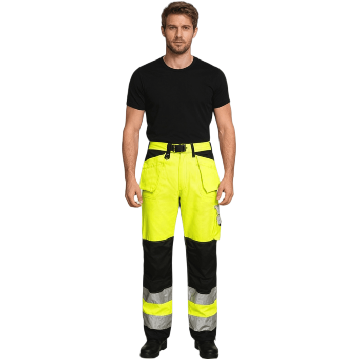 Custom Flame Retardant Pants, Wholesale and OEM Support, Yellow-Black