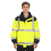 Custom High Visibility Reflective Jackets, Yellow Work Coats For Cold Weather.