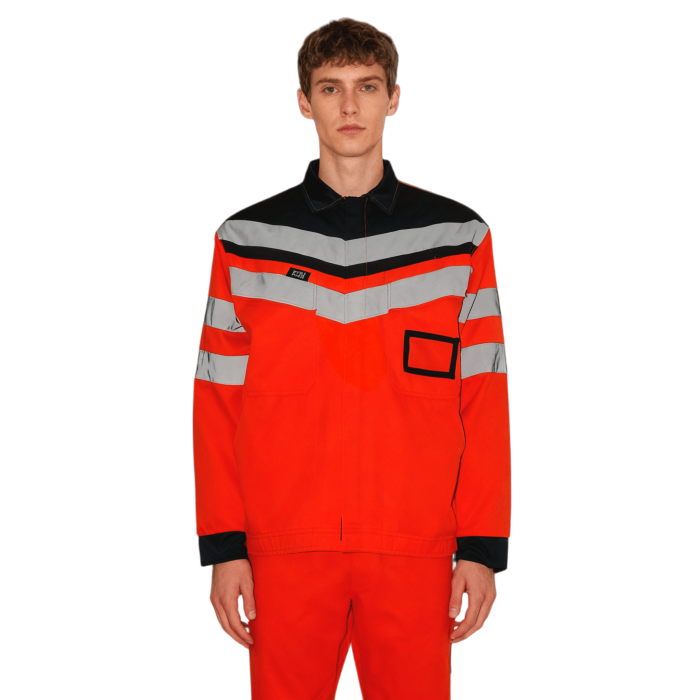 Custom High Visibility Reflective Jacket,  Waterproof 3 Class, black-Orange