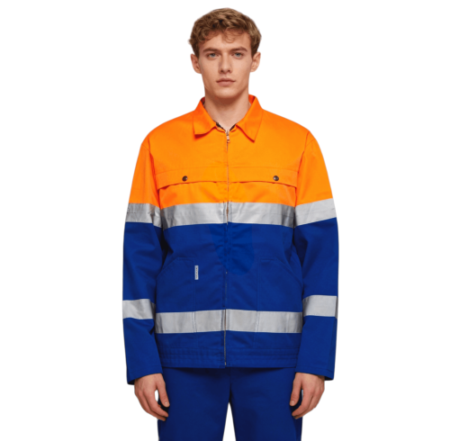 Custom Anti-static Jacket, High Vis Rain Coats, Waterproof Class 3, Lapel