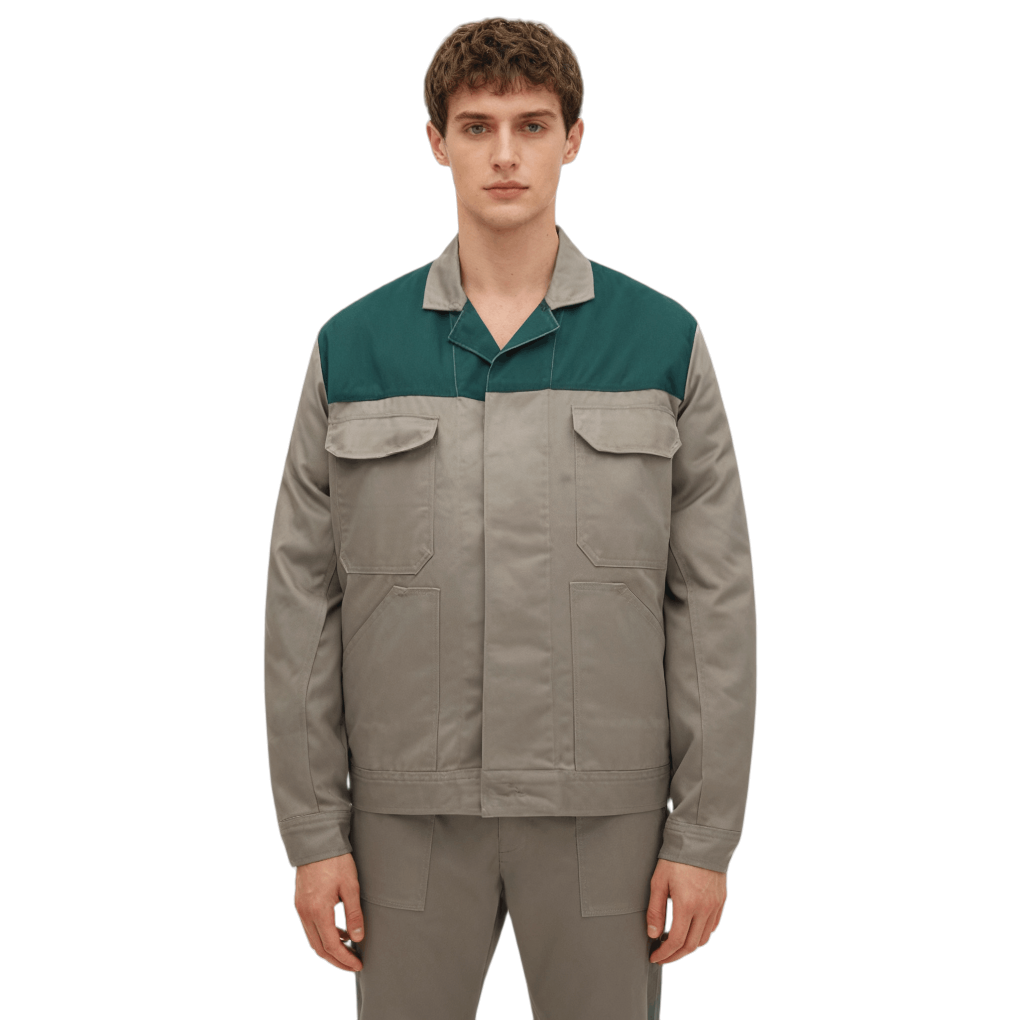 Custom technician work jackets with multi-pocket layout