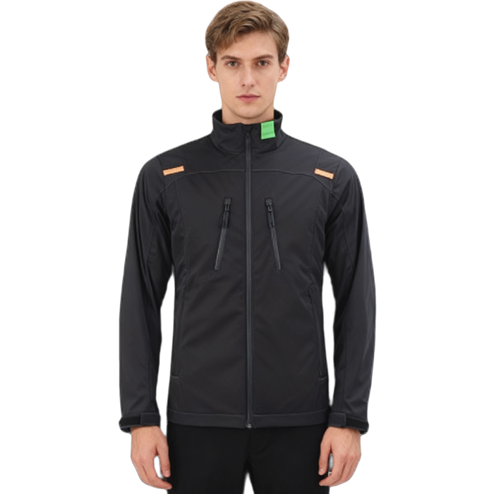 Custom Lightweight Waterproof Jacket, Breathable and Comfortable, Concealed Pockets, Black