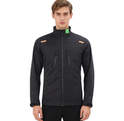 Custom Lightweight Waterproof Jacket, Breathable and Comfortable, Concealed Pockets, Black