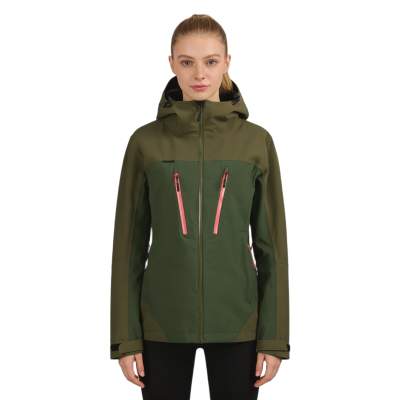 Custom Women's Slim-fit Hiking Jacket, Waterproof and Windproof, Adjustable Hat