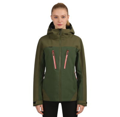 Custom Women's Slim-fit Hiking Jacket, Waterproof and Windproof, Adjustable Hat