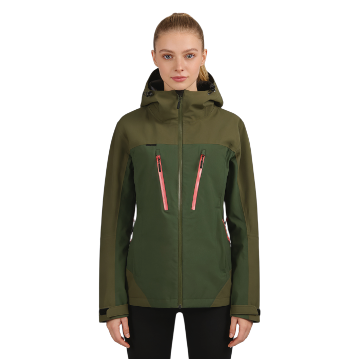 Custom Women's Slim-fit Hiking Jacket, Waterproof and Windproof, Adjustable Hat