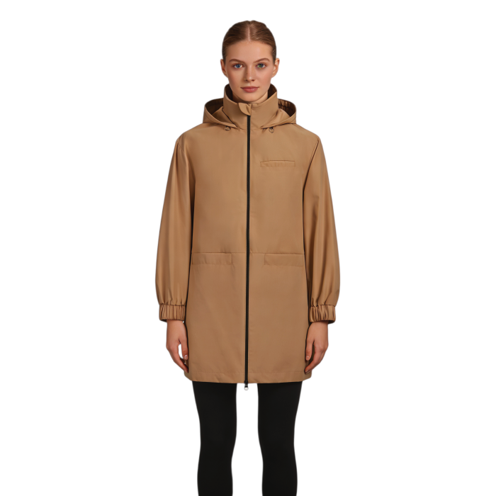 Custom Waterproof Hiking Parka, Hidden Pockets, Elastic Cuffs, Windproof Skirt Design