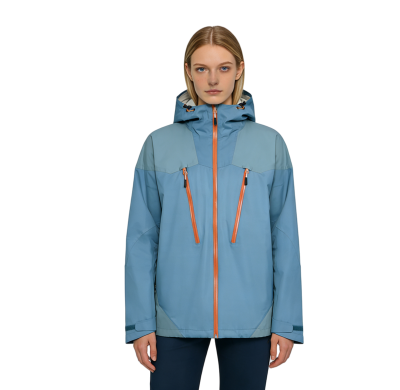 Custom Women's Rainproof Hiking Jacket, Adjustable Hat, Adjustable Cuffs