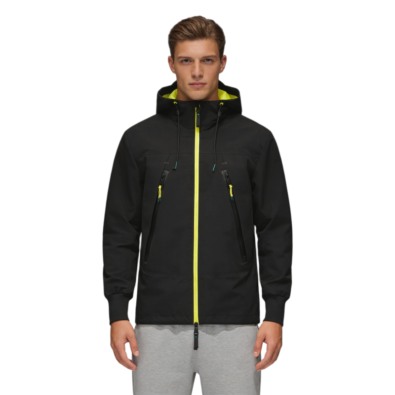 Custom Hiking Windproof Jacket, Adjustable Hat, Waterproof Zipper, Elastic Cuffs