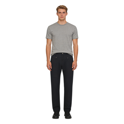 Custom Black Stretch Mountaineering Pants With Zippered Pockets, Breathable and Comfortable