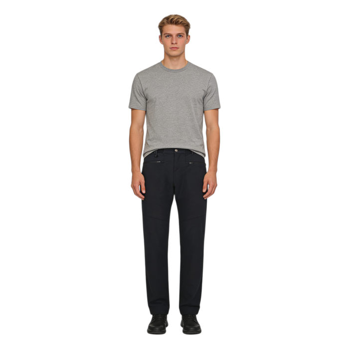 Custom Black Stretch Mountaineering Pants With Zippered Pockets, Breathable and Comfortable