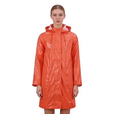 Custom Orange Raincoat, Level 3 Waterproof, Detachable Hat