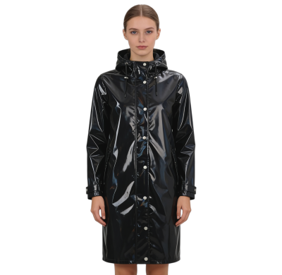 Custom Black Raincoat, Level 3 Waterproof, Adjustable Hat, Supports Wholesale