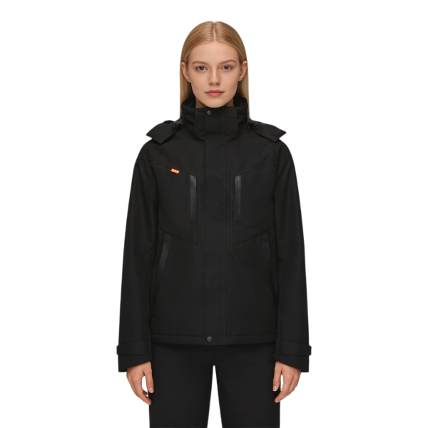 定制轻便防水夹克 - 透气舒适，带帽，黑色