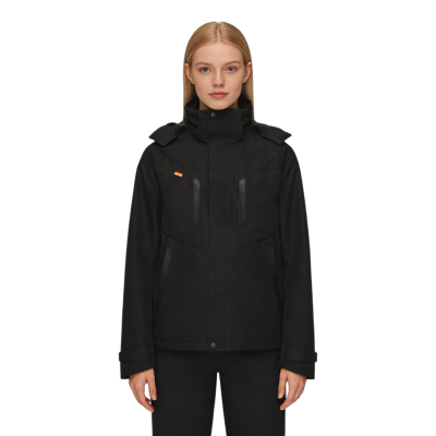 Custom Lightweight Waterproof Jacket - Breathable & Comfortable with Hood, Black Color