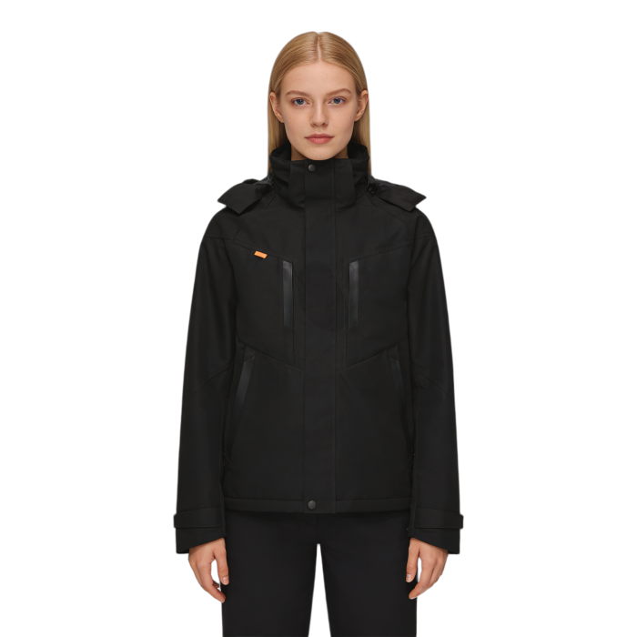 Custom Lightweight Waterproof Jacket - Breathable & Comfortable with Hood, Black Color