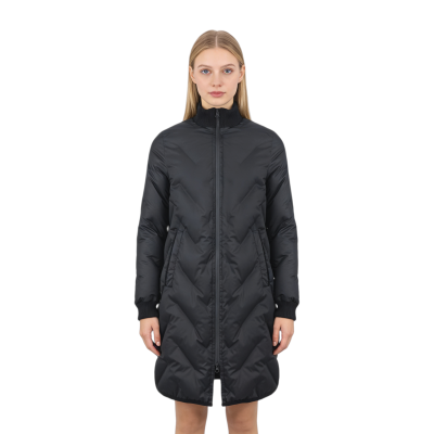 Custom Black Insulated Parka, Warm and Comfortable, Elastic Cuffs, Two-Way Zipper