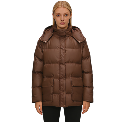 Custom Insulated Parka, Fleece-lined, Detachable Hat, Elastic Cuffs