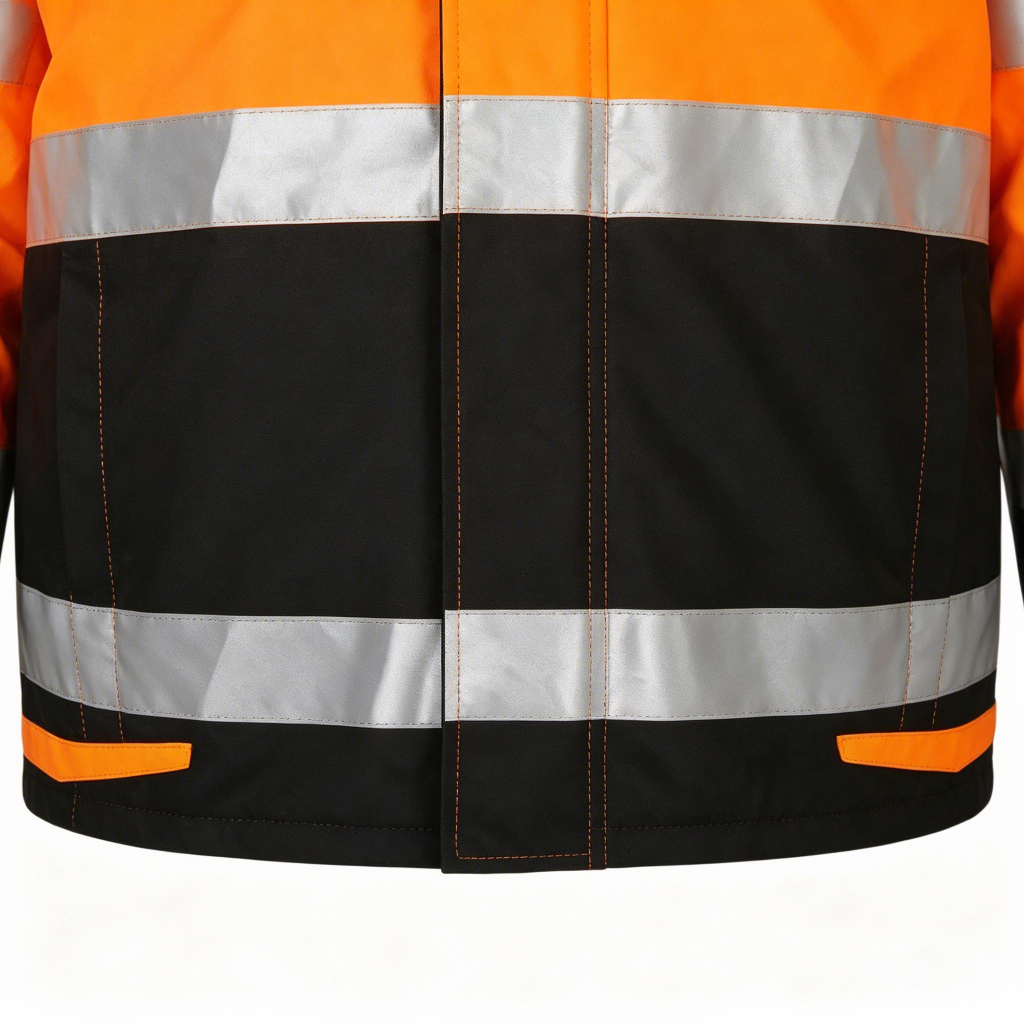 Hi-Vis Winter Jacket Color-Block Panel Detail