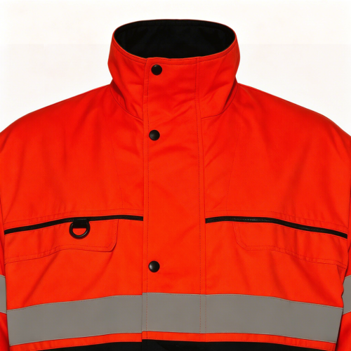 Custom Flame Retardant Jacket, Class 3 Waterproof, Orange-Black, OEM